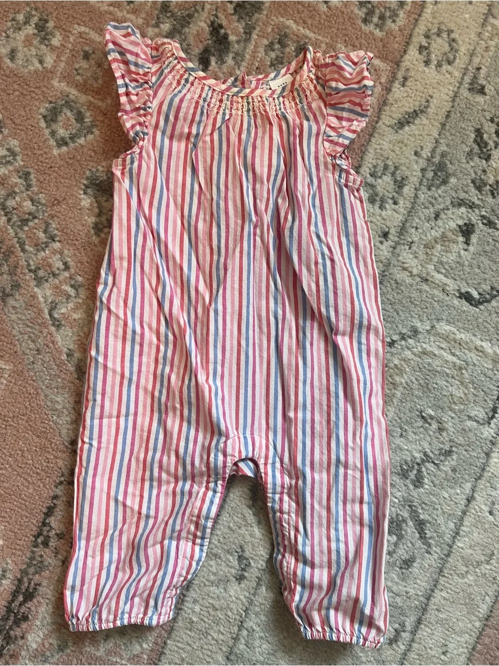 baby GAP Pink and Blue Striped Cotton Romper 0-3 months